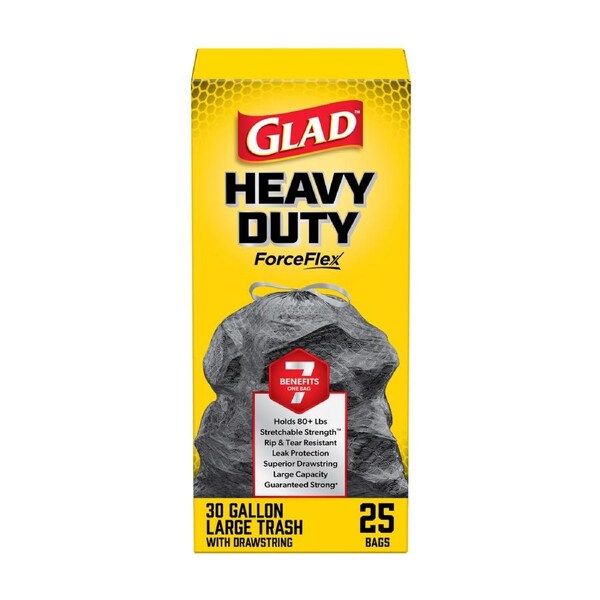 Glad ForceFlex Garbage Bags - 113L - Plastic - Extra Strong - 25 Pack