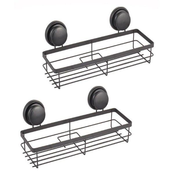 2 Pack Corner Shower Caddy Shelf Rack, 34x10x12 cm, No-Drilling, Rustproof