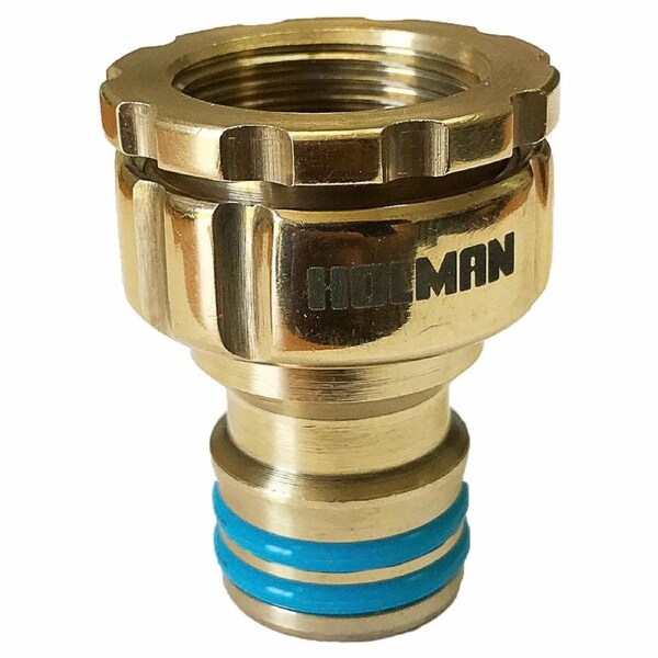 Holman 18mm Brass Grip N Lock Tap Adapter - Durable - Leak Proof