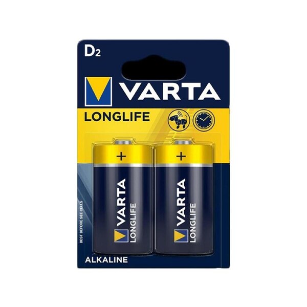 Varta D Batteries - Long Life Alkaline - 2 Pack - Reliable Power
