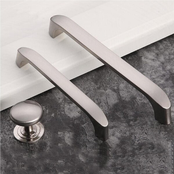 Brushed ZINC 128MM Modern European Kitchen Cabinet Handle Pull - Black