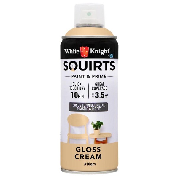 White Knight Squirts 310g Cream Gloss Spray Paint - UV Resistant