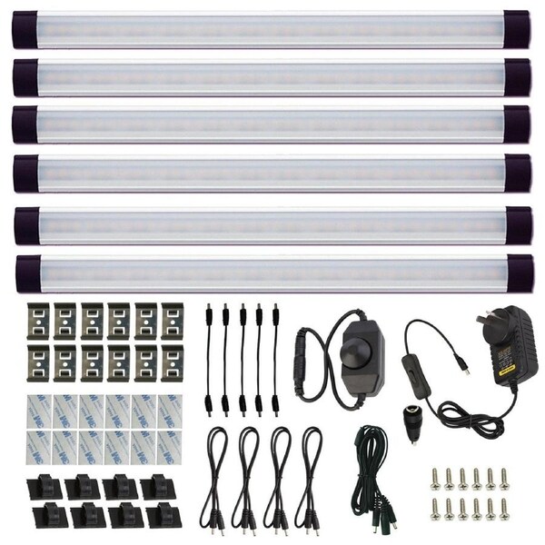Dimmable LED Under Cabinet Lighting Kit, 6 Panel Warm White, Linkable, Safe to Use