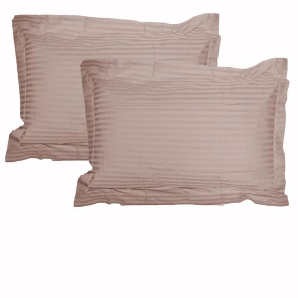 Accessorize Stripe Jumbo Pillowcases 325TC Cotton 55x80cm - Blush, 2 Pack