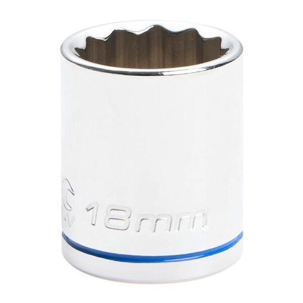 Kincrome 18mm 3/8 Drive Socket - Chrome Vanadium Steel - Rust Resistant