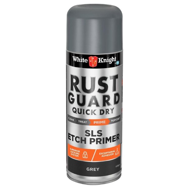 White Knight Rust Guard 300g Grey SLS Etch Primer Spray Paint