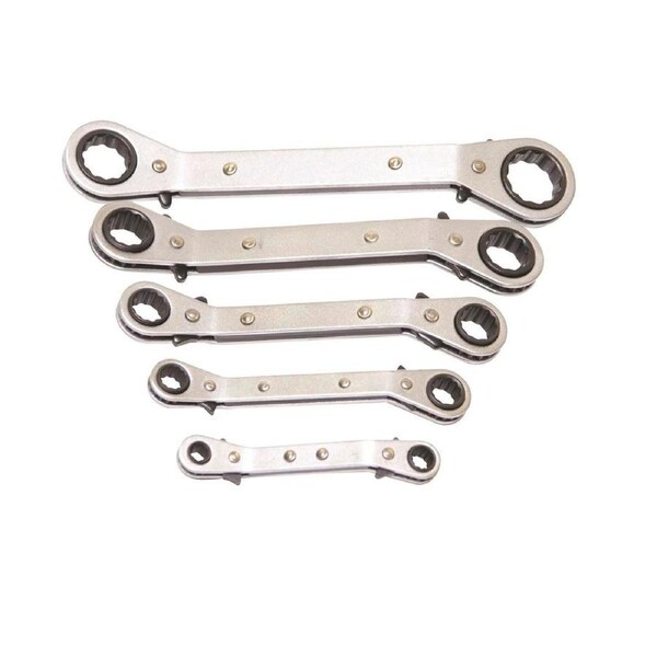 Supatool Ratchet Ring Spanner Set - 5 Piece - Carbon Steel - Heavy Duty