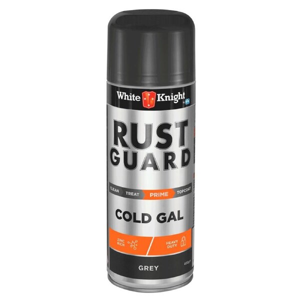 White Knight Rust Guard 400g Cold Gal Spray Paint - Zinc Rich - Heavy Duty - Fast Drying