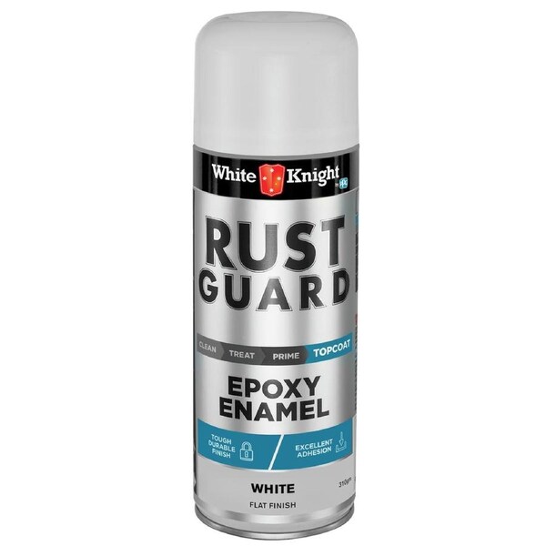 White Knight Rust Guard Spray Paint 310g Flat White UV-Resistant