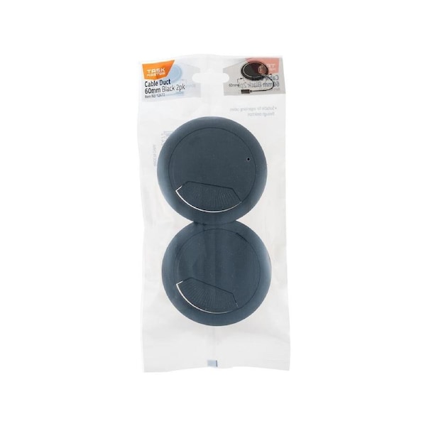 Taskmaster 60mm Black Cable Duct Plastic 2 Pack