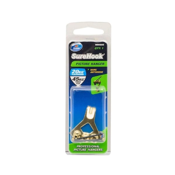 Zenith Picture Hanger - 20kg 45kg Brass Plated - Easy Installation