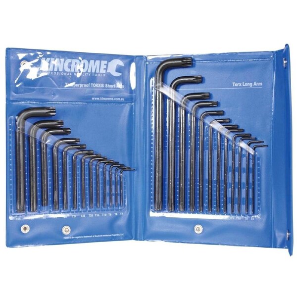 Kincrome 25 Piece Tamperproof Torx Keys Set Chrome Vanadium Heavy Duty