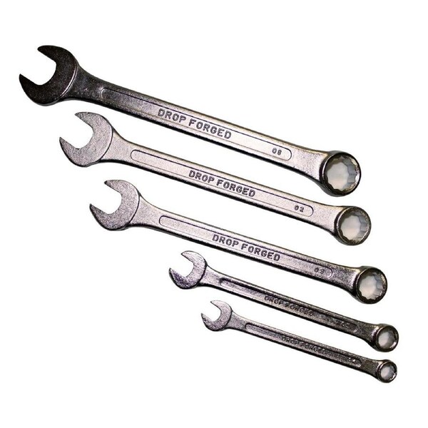 Craftright 5 Piece Combination Spanner Set 3/8 to 5/8 Inch Steel Chrome
