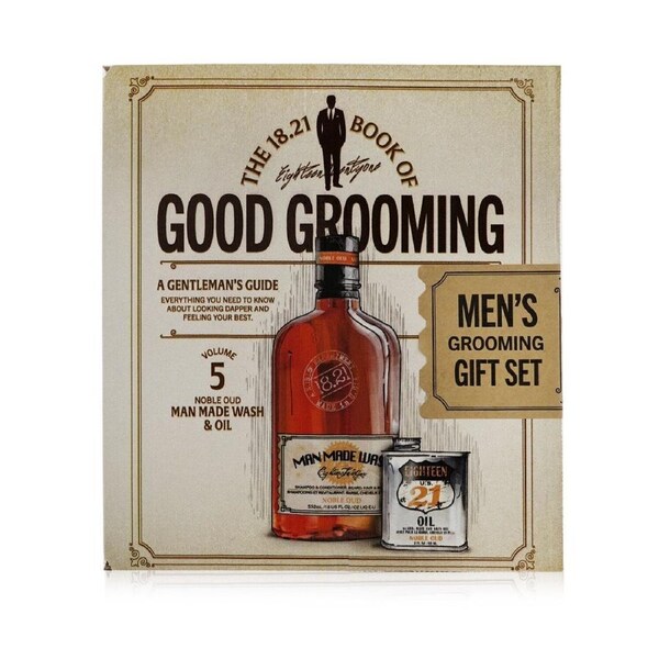 18.21 Man Made Book of Good Grooming Gift Set Volume 5: Noble Oud (Wash 532ml + Oil 60ml ) 2pcs 2pcs