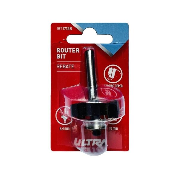 Ultra Rebate Router Bit 10mm 1/4 Inch Shaft Tungsten Carbide Durable