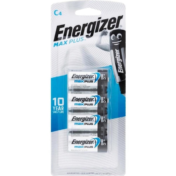 Energizer Max Plus C Batteries - C - Alkaline - Long Lasting Power - 4 Pack