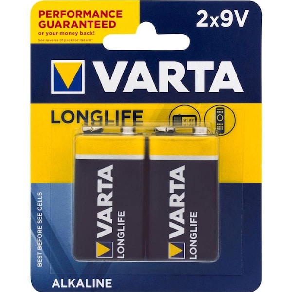 Varta 9V Alkaline Batteries - 2 Pack - Long Life - Reliable Power