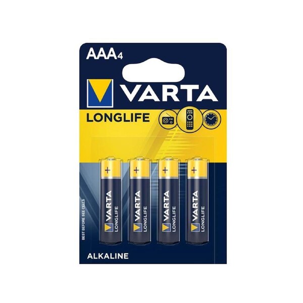 Varta AAA Alkaline Batteries - 4 Pack - Longlasting - Cost Effective