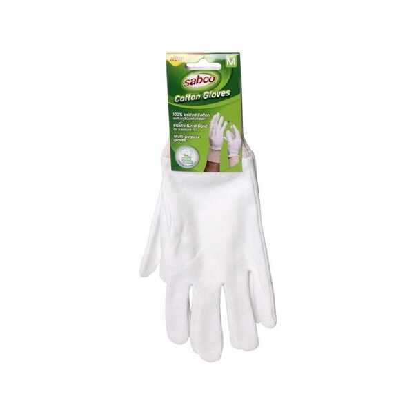 Sabco Cotton Gloves - Medium - 100% Cotton - Multi Purpose Use