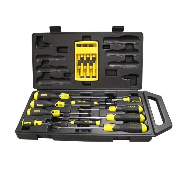 Stanley 16 Piece Screwdriver Set - Cushion Grip - Bi-Material - Durable