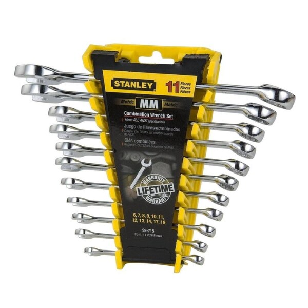 Stanley 11 Piece ROE Metric Spanner Set Chrome 6mm to 19mm Rust Resistant