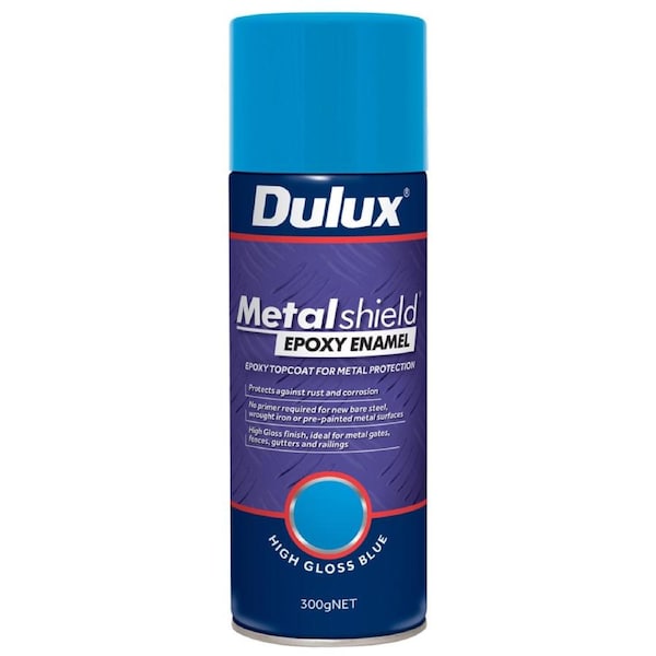 Dulux Metalshield Epoxy Enamel Gloss Spray Paint 300g Blue Durable Finish