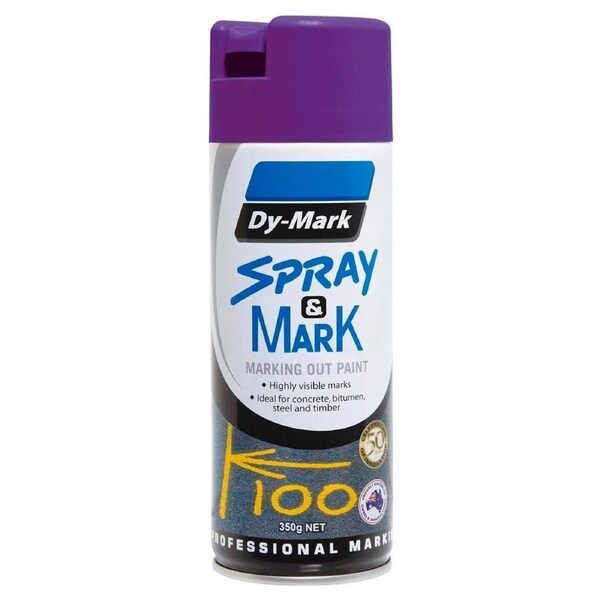 Dy-Mark 350g Fluoro Violet Spray and Mark Paint Splatter Resistant Gloss