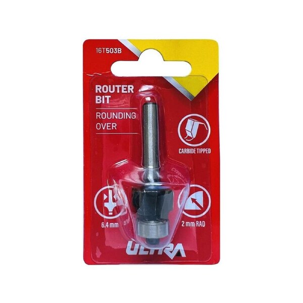 Ultra Router Bit - Rounding Over 2mm Radius - 1/4 Inch Shaft - Durable
