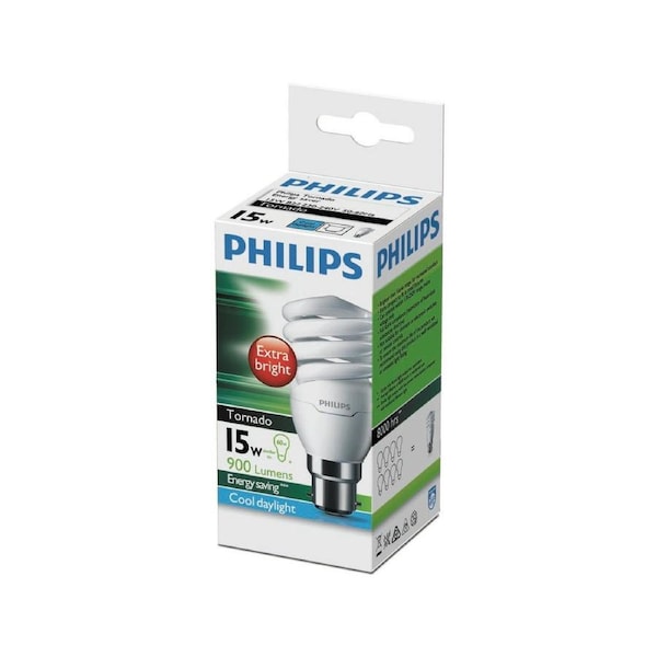 Philips CFL - 15W - Plastic - Cool Daylight B22