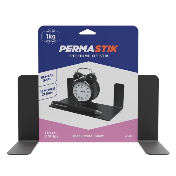 Permastik Metal Shelf - 150mm x 70mm - Stainless Steel - Matte Black