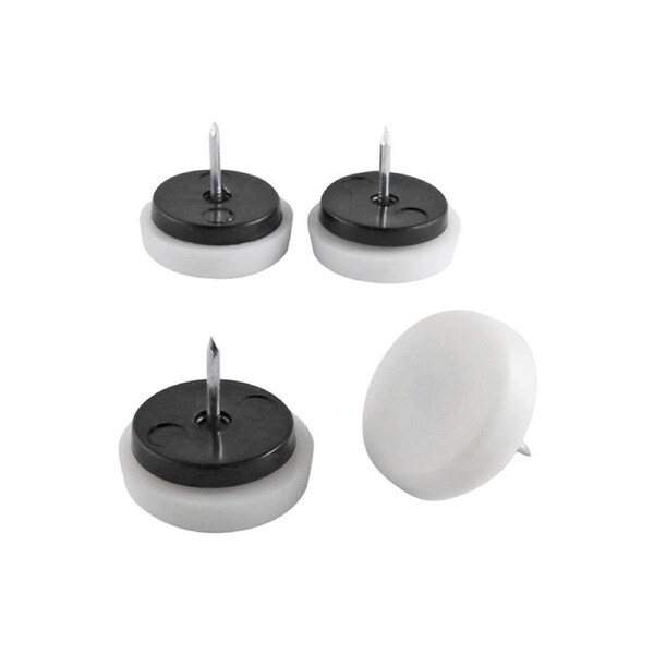 Surface Gard 29mm White Plastic Cushioned Furniture Glide 4 Pack