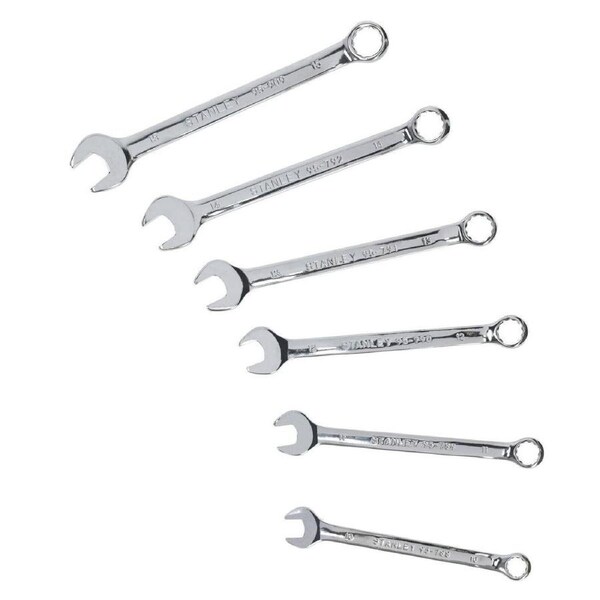 Stanley 6 Piece Roe Metric Spanner Set - Chrome Vanadium Steel - 15o Offset