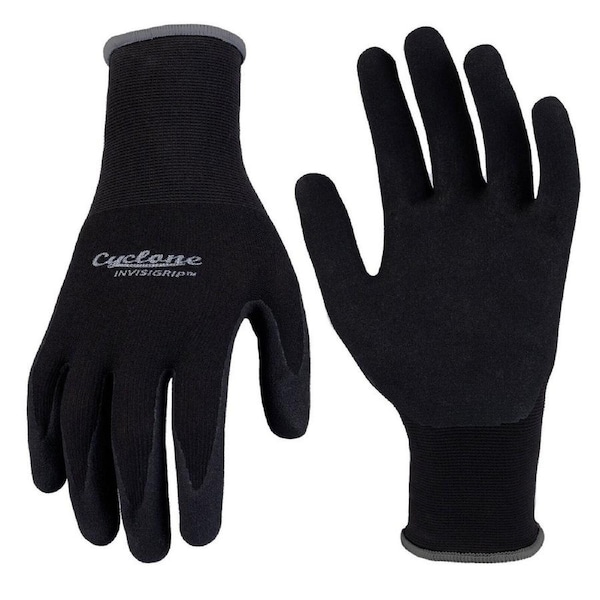 Cyclone Large Invisigrip Tough Gardening Gloves - Nitrile - Water Resistant - Anti-Slip Grip - 135mm x 315mm