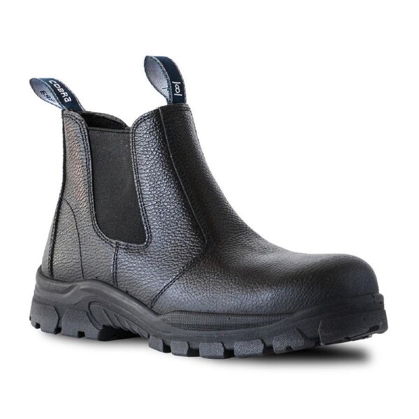 Bata Industrials Men's Black Cobra Leather Safety Boot Size 12 Steel Cap Fuel/Oil Resistant