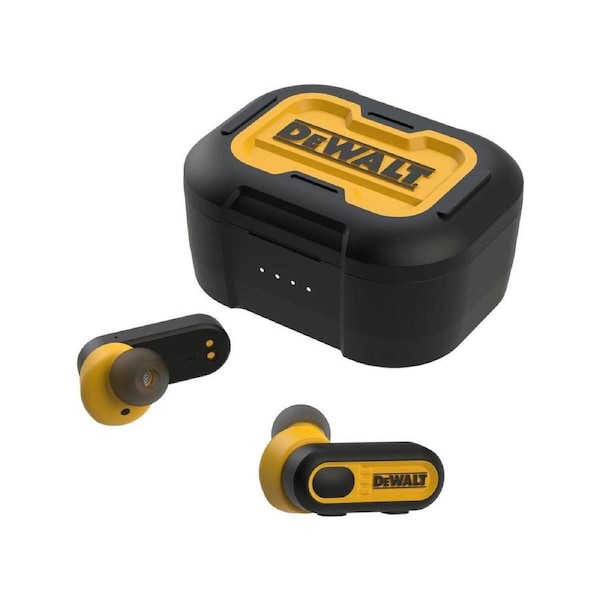 Dewalt Jobsite Pro x1 True Wireless Earbuds - Black/Yellow - 30 Hours Playback - IPX6 Water Resistant