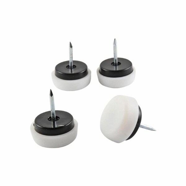 Surface Gard 22mm White Plastic Cushioned Glide 4 Pack - Floor Protection