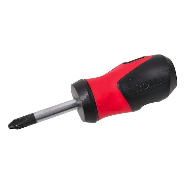 Trojan 38mm No 2 Phillips Screwdriver - Magnetic Tip - Red and Black