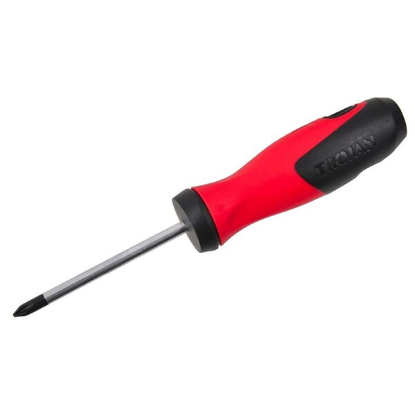 Trojan 75mm No 1 Phillips Screwdriver - Magnetic Tip - Red and Black