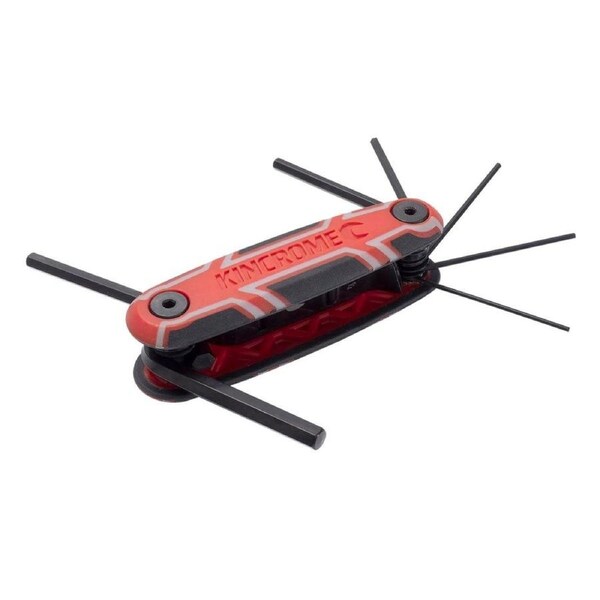 Kincrome 7 Piece Imperial Folding Hex Key Set - Chrome Vanadium Steel - 1/16 to 1/4 Inches