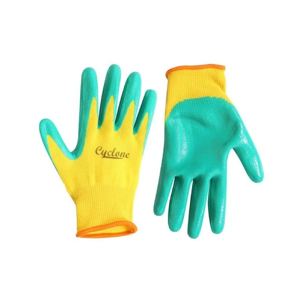 Cyclone Small Kids Garden Gloves - 1 Pair - 90mm x 180mm - Non-Slip Grip