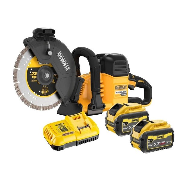 Dewalt 54V Brushless Concrete Cut Off Saw Kit - 230mm - 2 x 9.0Ah Batteries