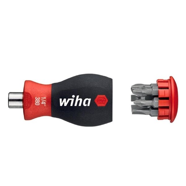 Wiha 6 Bits Screwdriver Stubby Bit Holder - 6.5cm - Multi/Assorted