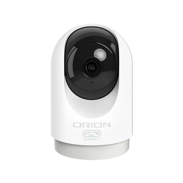 Orion Grid Connect Smart Wi Fi Indoor Pan and Tilt Security Camera - 2K-Pro - White - 24/7 Streaming - Two-Way Audio