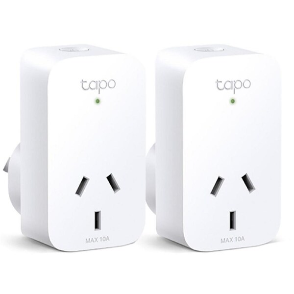 TP-Link Tapo Mini Wi-Fi Smart Plug - Energy Monitoring - 2 Pack - 43.5mm x 76.5mm x 42mm - White