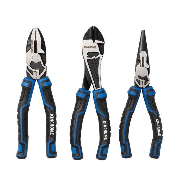 Kincrome 175mm 3 Piece Plier Set - Chrome Vanadium Steel - Durable Gripping