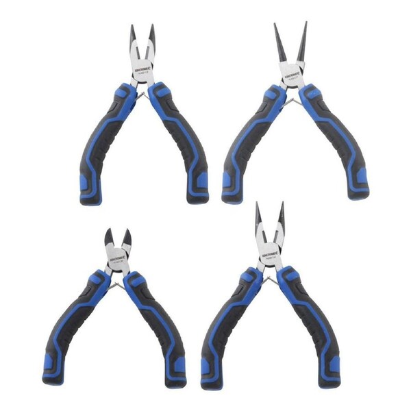 Kincrome Technicians Mini Plier Set 4 Piece - Chrome Vanadium Steel - 210mm x 30mm x 330mm - Ergonomic Design