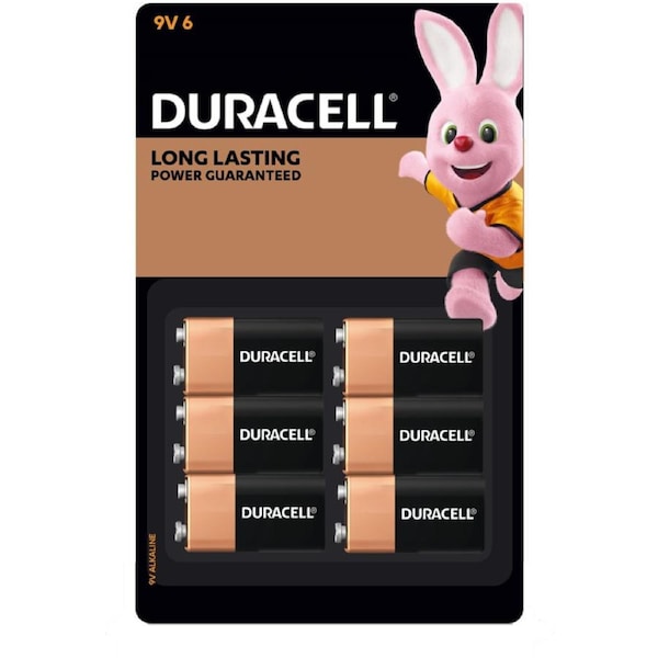 Duracell Coppertop Batteries - 9V - Alkaline - Long Lasting Power