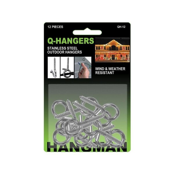 Hangman Q Picture Hangers 12 Pack - Rust-Proof Metal - 94mm x 140mm - Easy Installation