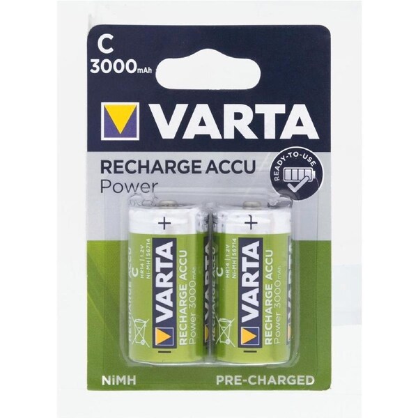 Varta Rechargeable Batteries - C Size - 2 Pack - Ready To Use
