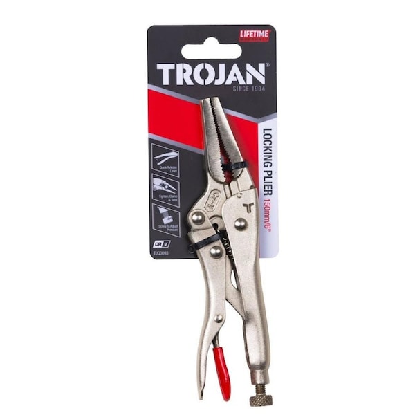 Trojan 150mm Locking Pliers - Chrome Vanadium Steel - Quick Release Lever